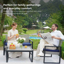 4 Piece Patio Furniture Set With Acacia Wood Table Top And Cushions by HouseOfZazla