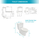 1 Piece Toilet & Dual Flush, Soft Closing Seat - White by HouseOfZazla