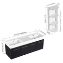 Modern Wall Mounted Bathroom Vanity With Resin Sink And Storage Rack by Unique Piece Furniture
