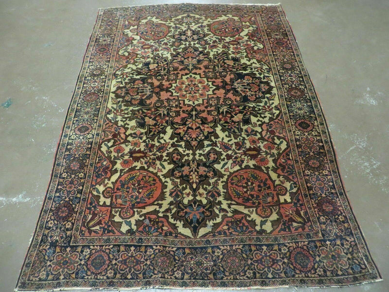 4' X 6' Antique Ultra Fine Handmade India Floral Oriental Wool Rug Carpet Nice