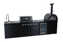 Black 125-Inch Double Stainless Steel Gas Outdoor Kitchen Barbecue Grill