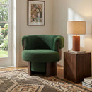 Modern 32" Wide Curved Sculptural Swivel Barrel Chair by HouseOfZazla