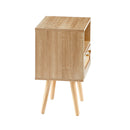 15.75" Rattan End Table With Drawer And Solid Wood Legs, Modern Nightstand, Side Table For Living Room, Bedroom by HouseOfZazla