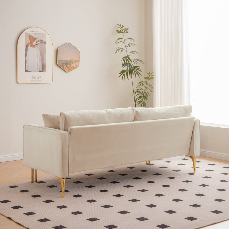 70" Velvet Sofa Couch Luxury Modern Upholstered 3-Seater sofa with 2 Pillows for Living Room, Apartment and Small Space