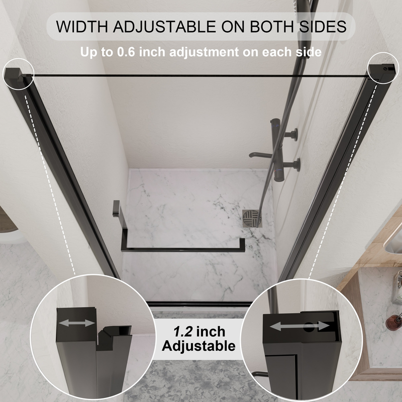 28"-29.2" x 72" Semi-Frameless Pivot Shower Door, photo 4 of 8