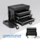 3-Drawer Tool Chest Rolling Mechanic Seat with Tool Trays