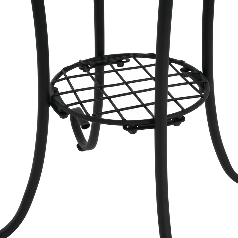Patio Side Table with Shelf, Brown and Black, photo 9 of 10
