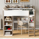 Loft Bed With Built In Storage Shelves, Clothes Rail, And Desk by HouseOfZazla
