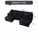 Modern Comfy Deep Seat Modular Sectional Sofa Cloud Couch With Ottoman by Unique Piece Furniture