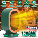 1200W Oscillating Electric Space Heater Mini Desk Heater with 2 Modes 3S Fast Heating Tip-over Overheat Protection for Home Office