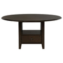 Twyla 60-inch Round Dining Table with Drawer Dark Cocoa