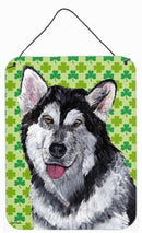 Alaskan Malamute St. Patrick's Day Shamrock Wall or Door Hanging Prints SC9493DS1216