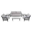 Outdoor Conversation Set With Chairs, Bench Sofa, Tables, Sunbrella Cushions by HouseOfZazla