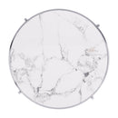 32.48" Chrome Round Coffee Table With Sintered Stone Top&Sturdy Metal Frame, Modern Coffee Table for Living Room, Silver