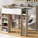 Loft Bed With Built In Storage Shelves, Clothes Rail, And Desk by HouseOfZazla