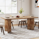 63" Dining Table, Farmhouse Kitchen Table with Large Tabletop for 4-6