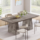 63" Dining Table, Farmhouse Wood Kitchen Table for 6 People