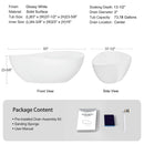 Nuvia 63-Inch Freestanding Glossy White Stone Resin Bathtub With Overflow And Drain (SAK42613) by SAKSBY WHOLESALE