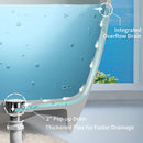 Nuvia 63-Inch Freestanding Glossy White Stone Resin Bathtub With Overflow And Drain (SAK42613) by SAKSBY WHOLESALE
