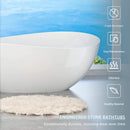 Nuvia 63-Inch Freestanding Glossy White Stone Resin Bathtub With Overflow And Drain (SAK42613) by SAKSBY WHOLESALE