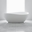 Nuvia 63-Inch Freestanding Glossy White Stone Resin Bathtub With Overflow And Drain (SAK42613) by SAKSBY WHOLESALE