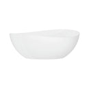 Nuvia 63-Inch Freestanding Glossy White Stone Resin Bathtub With Overflow And Drain (SAK42613) by SAKSBY WHOLESALE