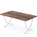63" Dining Table, Modern Kitchen Table with Faux Marble Table Top