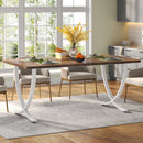 63" Dining Table, Modern Kitchen Table with Faux Marble Table Top