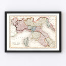 Vintage Map of North Italy 1832
