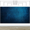 Dark Navy Blue Grunge Knock-Down Textured-Style Abstract Wall Mural.