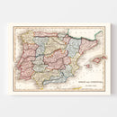 Vintage Map of Spain & Portugal 1832