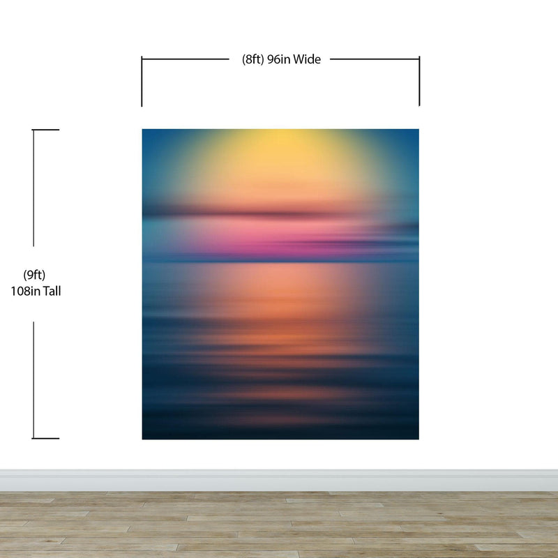 Sunset over the Ocean Horizon Wall Mural. Peel and Stick Wallpaper.