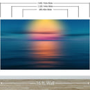 Sunset over the Ocean Horizon Wall Mural. Peel and Stick Wallpaper.