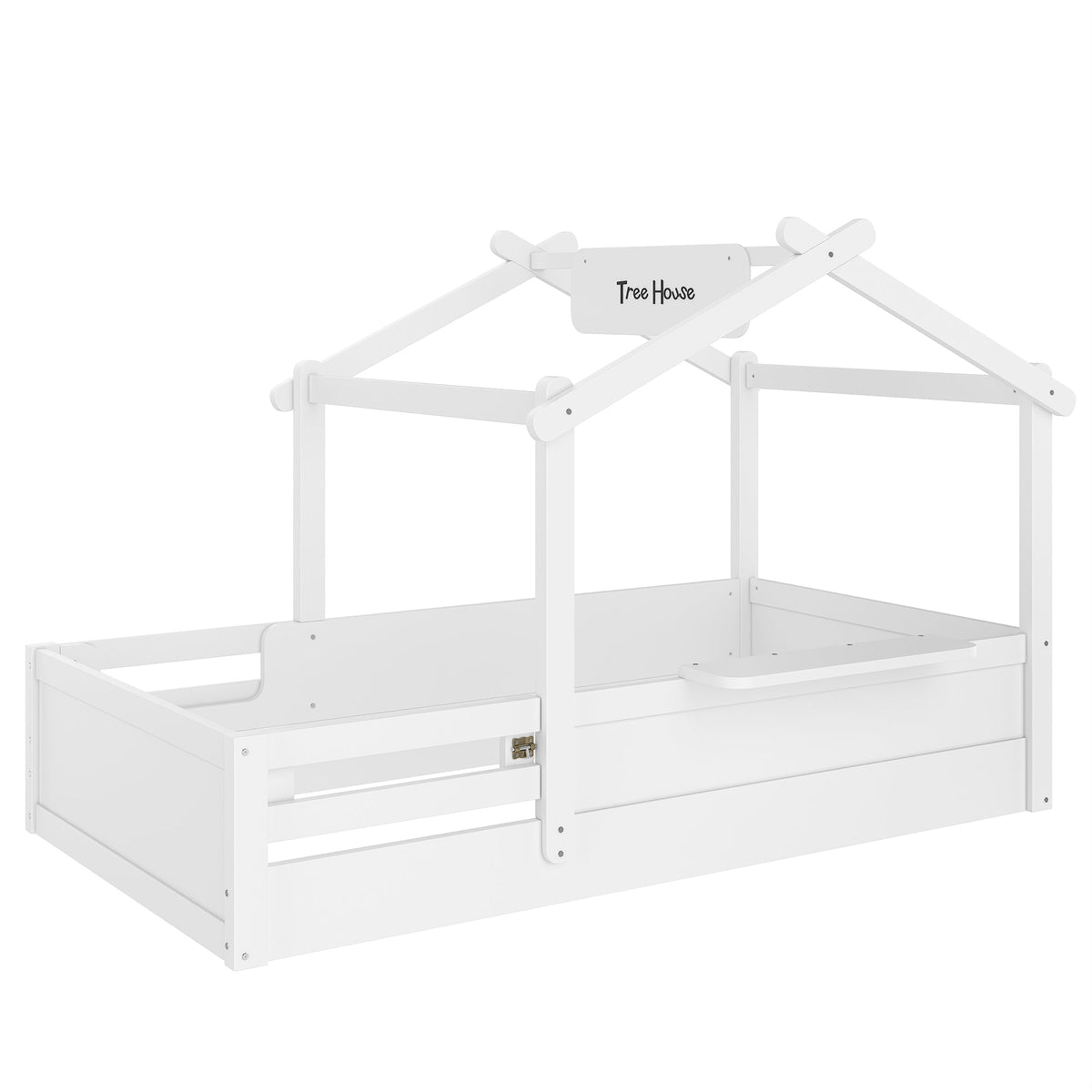 Twin Size Floor Bed with Guardrails and Roof, photo 10 of 10