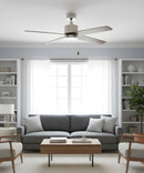 52" Aldea IV 4-Blade Ceiling Fan Brushed Nickel Motor Finish and Walnut Blade Finish