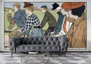 Vintage Hamers Rijwielen Bicycle Artwork Wall Mural. By Johann Georg Can Caspel. Peel and Stick Wallpaper.