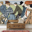Vintage Hamers Rijwielen Bicycle Artwork Wall Mural. By Johann Georg Can Caspel. Peel and Stick Wallpaper.