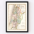 Vintage Map of Palestine 1832