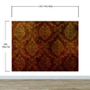 Damask Grunge Vintage Dark Pattern Wall Mural Peel and Stick Wallpaper.