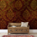 Damask Grunge Vintage Dark Pattern Wall Mural Peel and Stick Wallpaper.