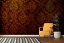 Damask Grunge Vintage Dark Pattern Wall Mural Peel and Stick Wallpaper.