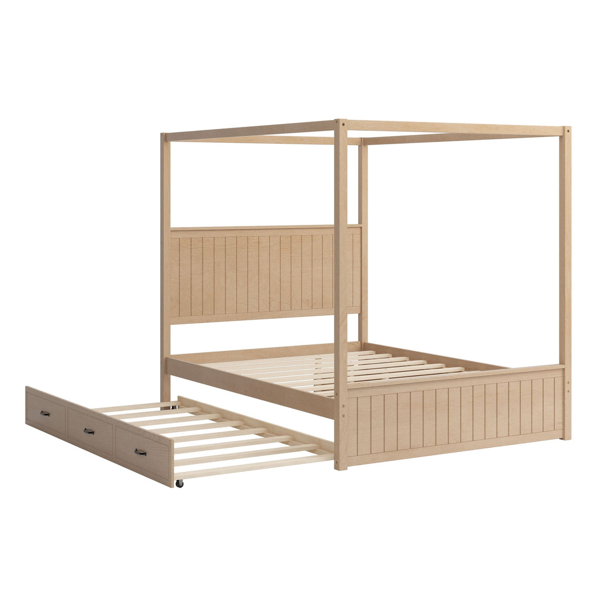 Canopy Platform Bed With Trundle And 3 Storage Drawers, photo 7 of 13