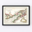 Vintage Map of British Possessions in North America 1832