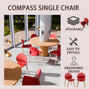 4 Piece Set Of Single Chairs, Traditional Elements With Round Table
