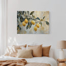 Mediterranean Lemon Branch: Elegant Botanical Canvas Wall Art