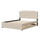 Upholstered Platform Bed With Trundle And 2 Sets Of USB Ports On Each Side, Fabric by Unique Piece Furniture
