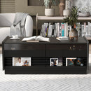 Modern Rectangle Coffee Table With 4 Drawers And 2 Display Shelves by HouseOfZazla