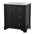 Bathroom Vanity With Sink, Modern Elegant Bathroom Storage Cabinet With 3 Drawers And Adjustable Shelves, Freestanding Vanity Set With Mirror Cabinet, Single Sink Bathroom Vanity by HouseOfZazla