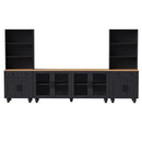Farmhouse TV Stand With Solid Wood Gourd Shaped Legs For TVs Up To 70" by HouseOfZazla
