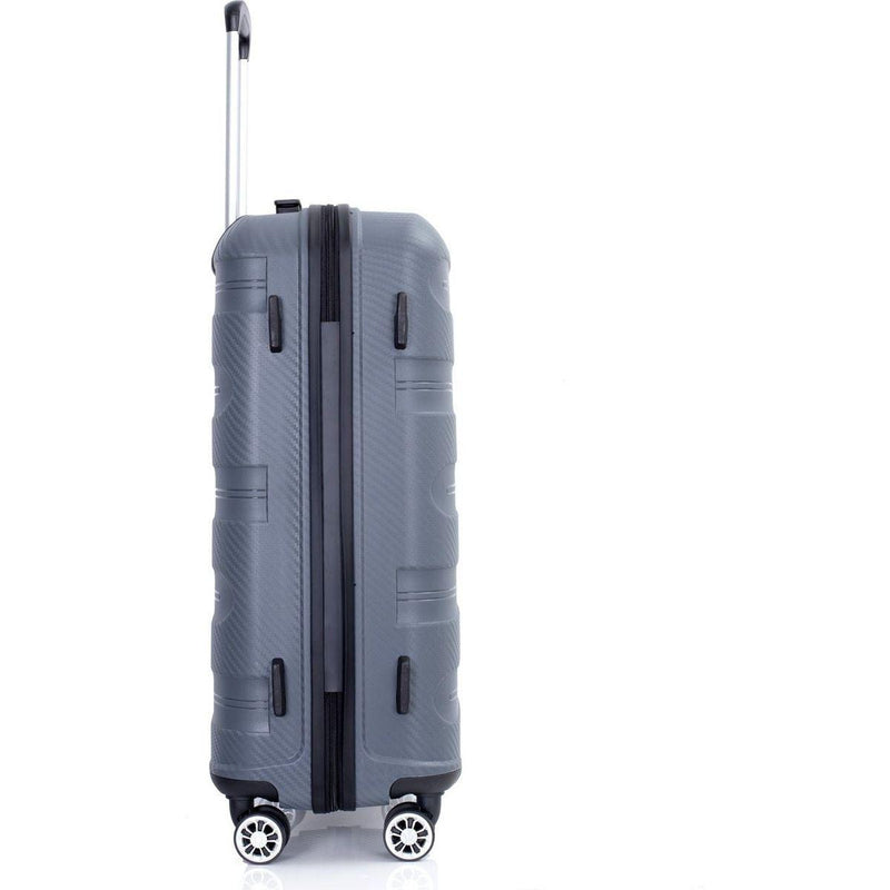 Hardshell Suitcase Spinner Wheels PP Luggage Sets Lightweight Durable Suitcase with TSA Lock,3-Piece Set (20/24/28), Gray